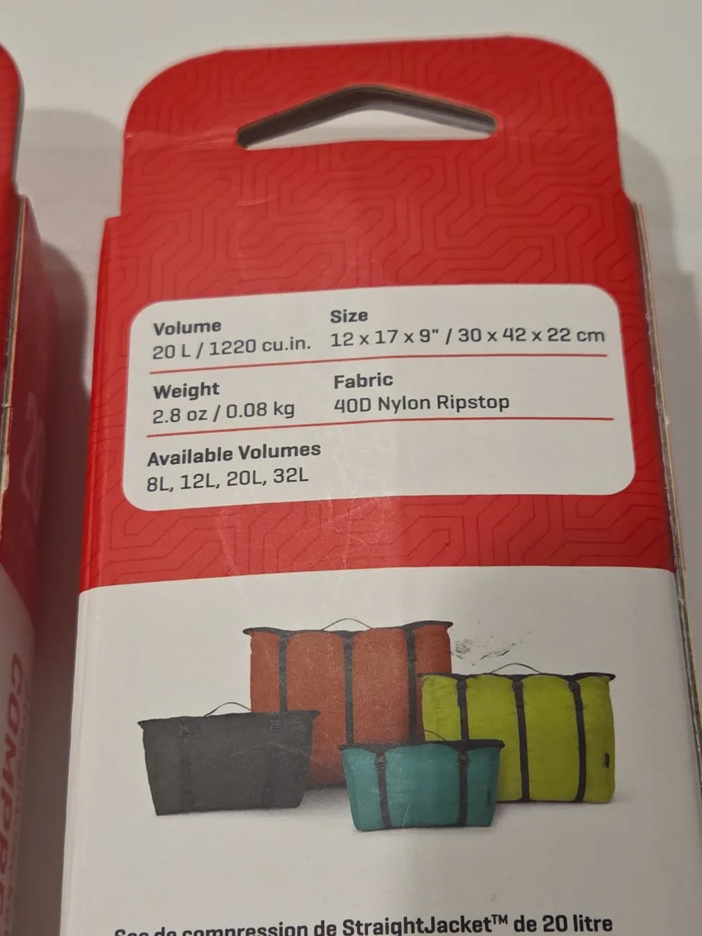 Lot Of 2 OSPREY Compression Sack 20L 1 Black 1 Red NEW